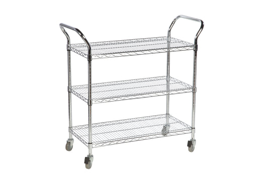 Chrome Wire Trolley with Shelves