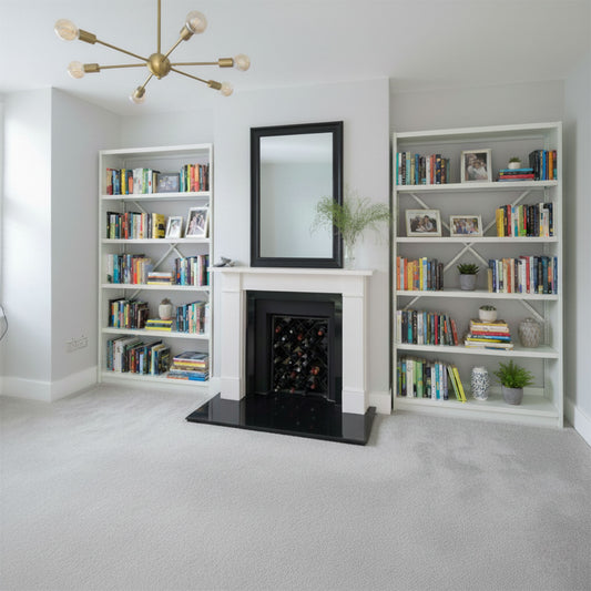 Profile Metal Shelving in a Living Room
