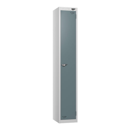 Pure Prime Standard 1 door Single Tier Locker - Pearl Silver Carcass