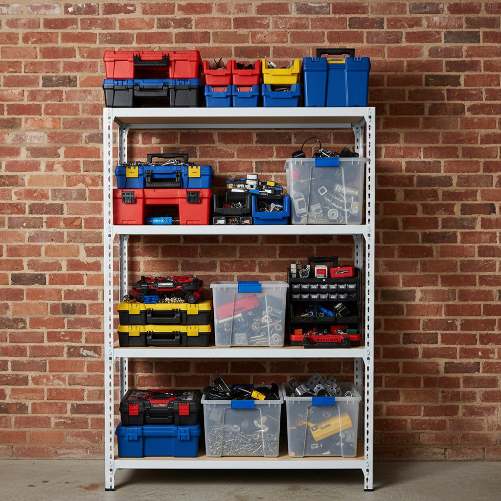 Speedrax Chipboard Garage Shelving System as Garage Shelving