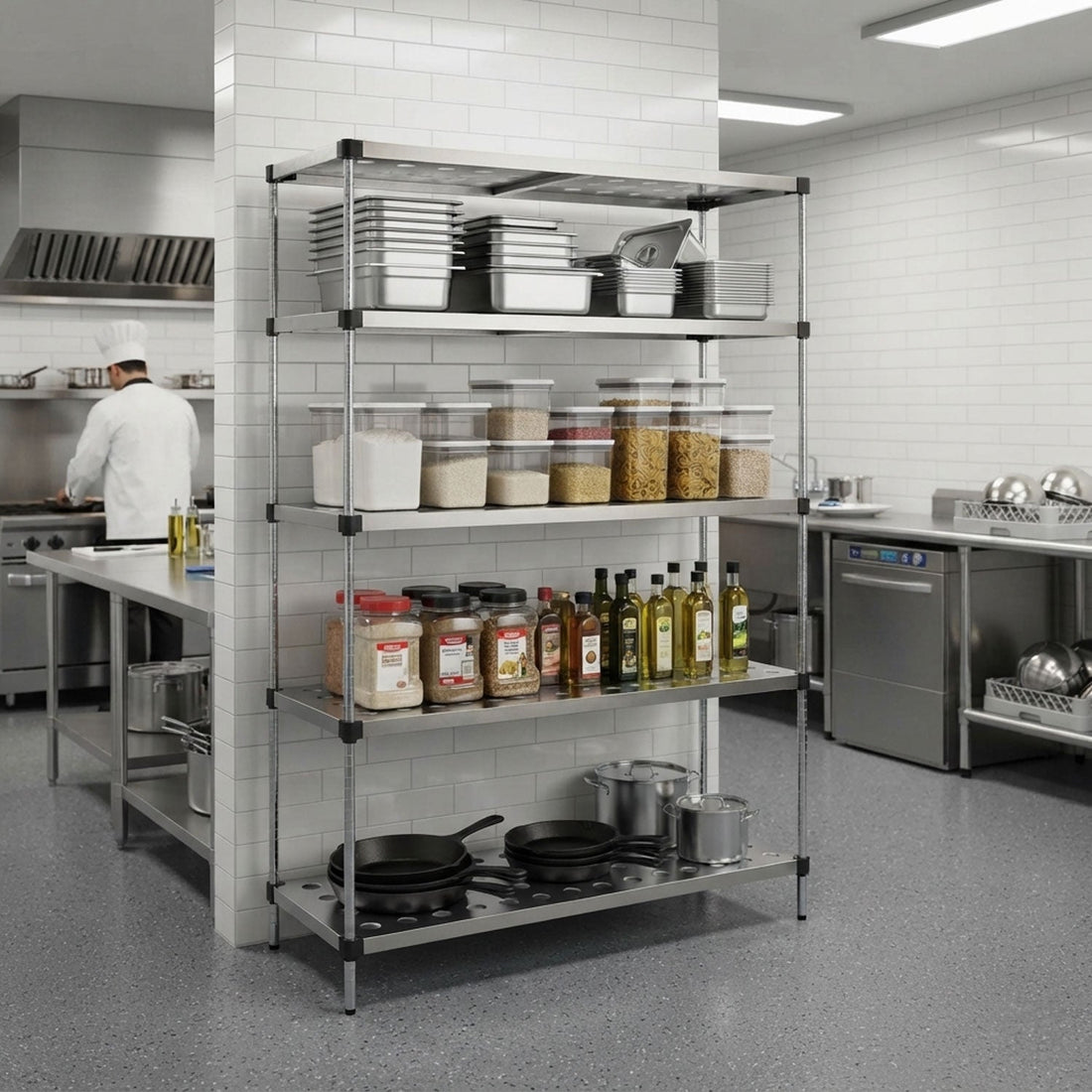 Stainless Steel Shelving: Hygiene-Grade Storage