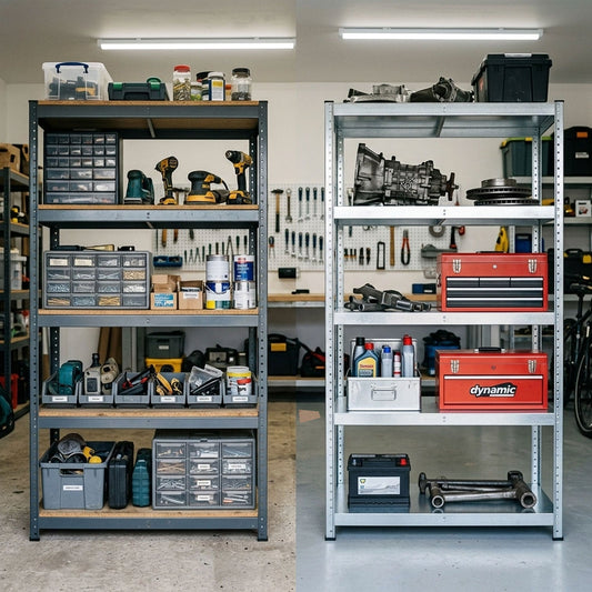 Chipboard vs. Galvanised Shelves for Long-Term Durability in Workshops