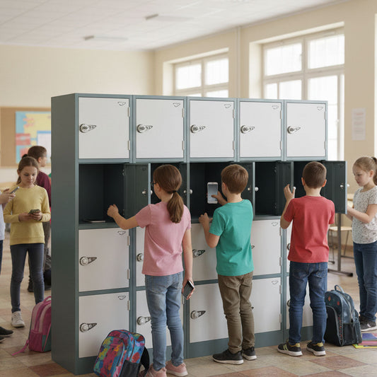 Secure lockers for mobile phones in schools