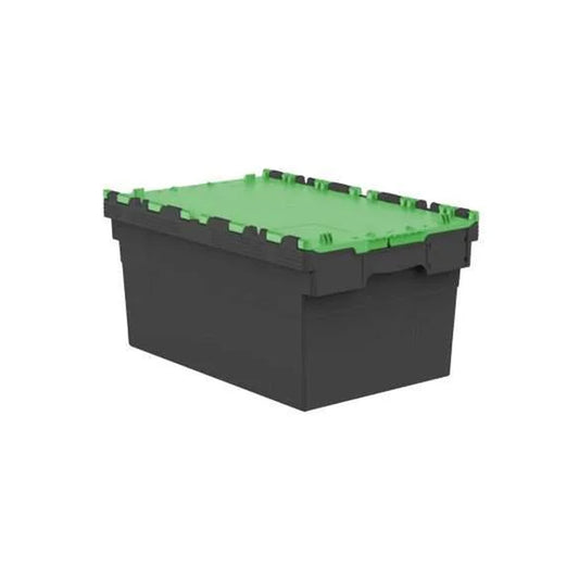56L Tote Box (Attached Lid Container) 600x400x300mm