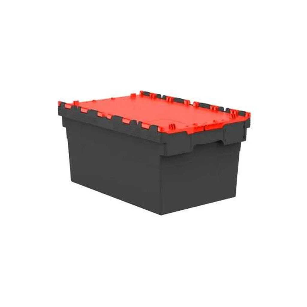 56L Tote Box (Attached Lid Container) 600x400x300mm
