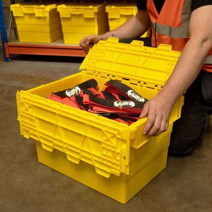 Tote Box – Attached Lid Container – 600x400x416mm