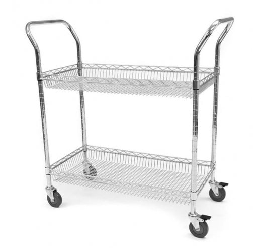 Two Tier Wire Basket Trolley