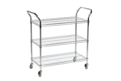 Chrome Wire Trolley with Shelves