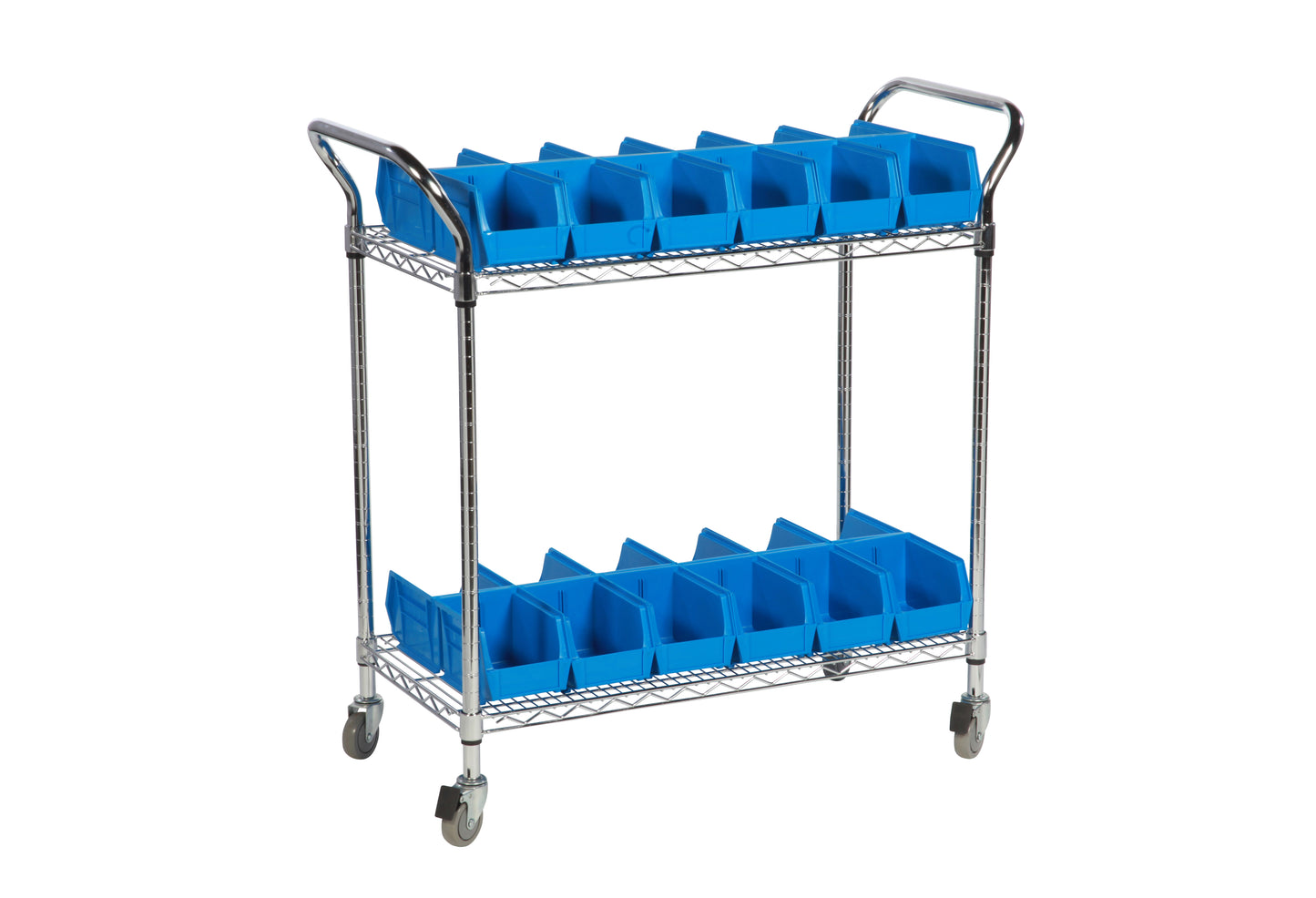 Chrome Wire Trolley with Multiple Shelves