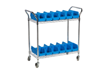 Chrome Wire Trolley with Multiple Shelves