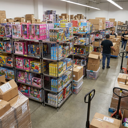 EZSP Perforated Stainless Steel Retail Shelving in a toy retailer