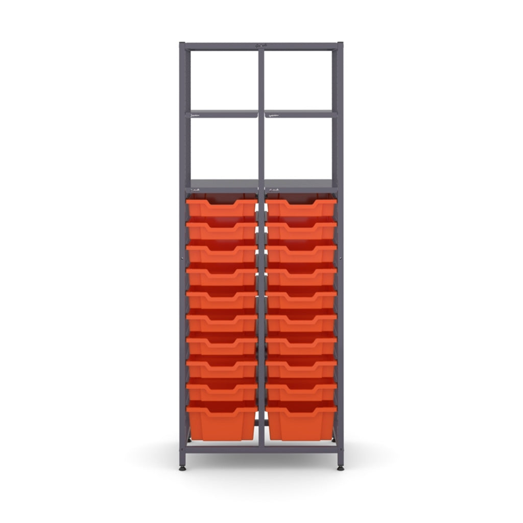 Gratnell's Science - Tall Double Frame 4 Shelves 2 Deep & 18 Shallow Trays