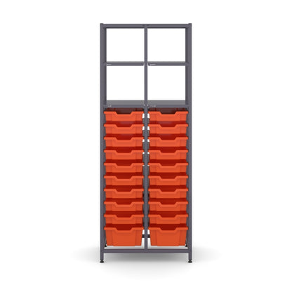 Gratnell's Science - Tall Double Frame 4 Shelves 2 Deep & 18 Shallow Trays