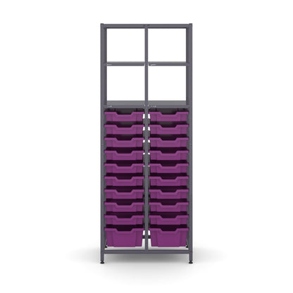 Gratnell's Science - Tall Double Frame 4 Shelves 2 Deep & 18 Shallow Trays