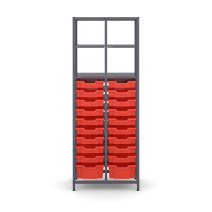 Gratnell's Science - Tall Double Frame 4 Shelves 2 Deep & 18 Shallow Trays