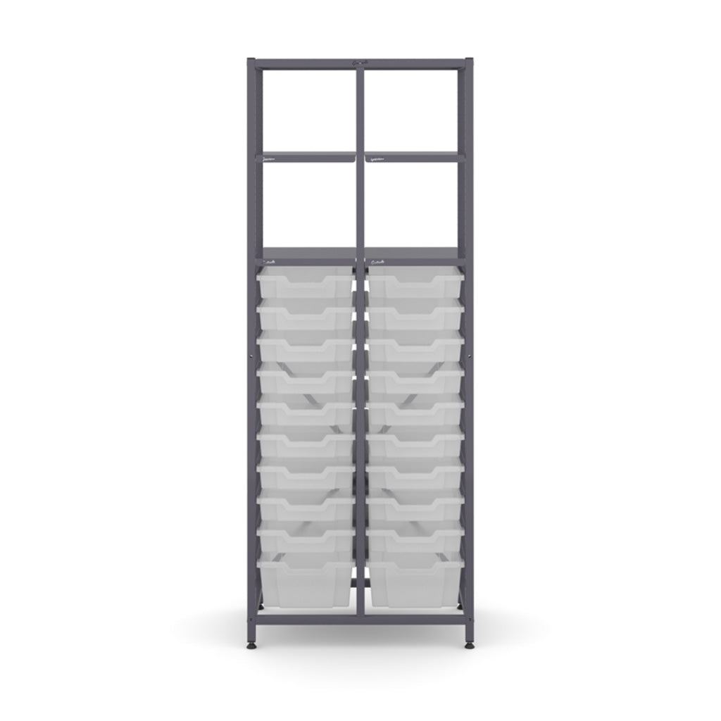 Gratnell's Science - Tall Double Frame 4 Shelves 2 Deep & 18 Shallow Trays