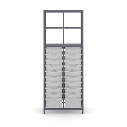 Gratnell's Science - Tall Double Frame 4 Shelves 2 Deep & 18 Shallow Trays