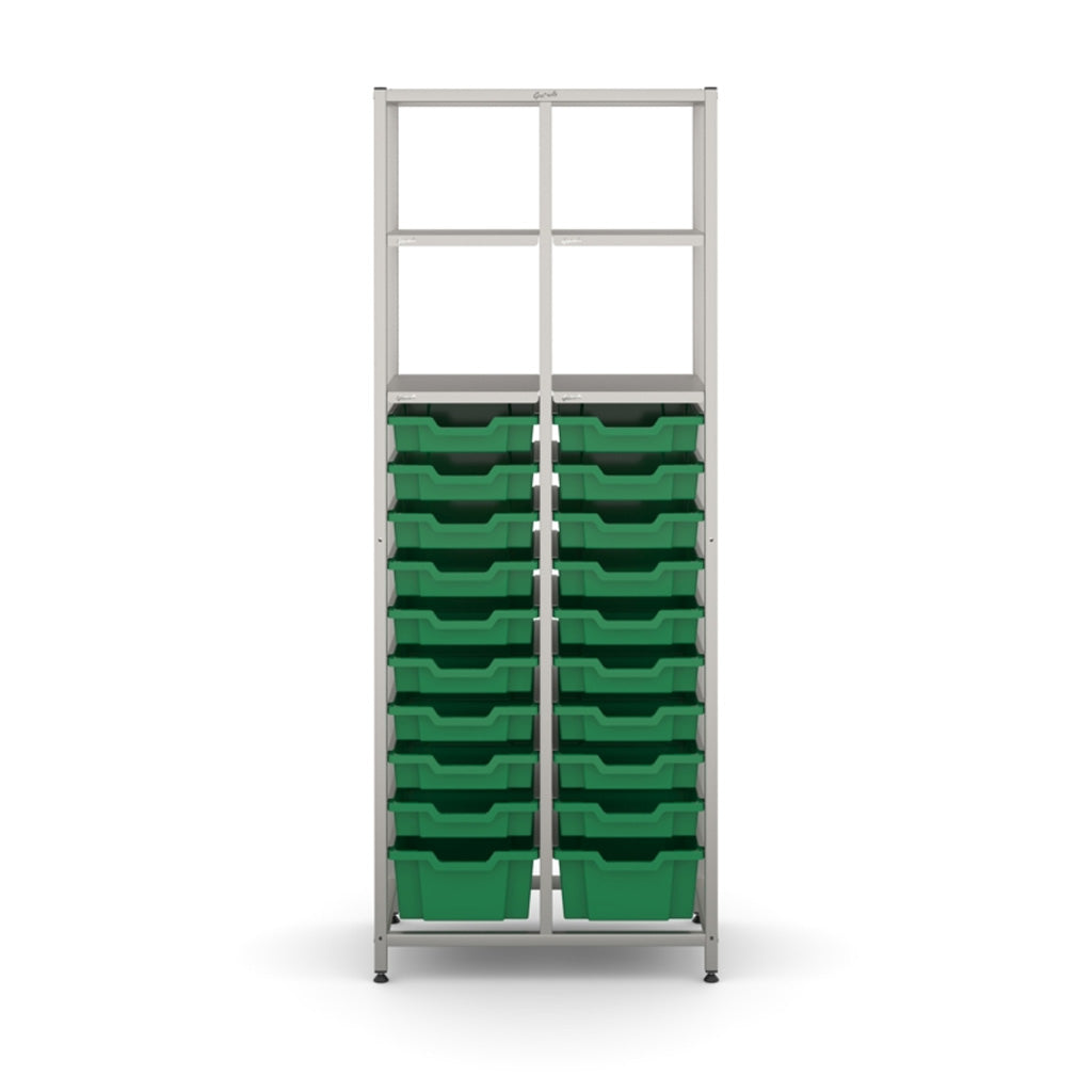 Gratnell's Science - Tall Double Frame 4 Shelves 2 Deep & 18 Shallow Trays