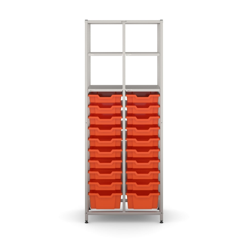 Gratnell's Science - Tall Double Frame 4 Shelves 2 Deep & 18 Shallow Trays