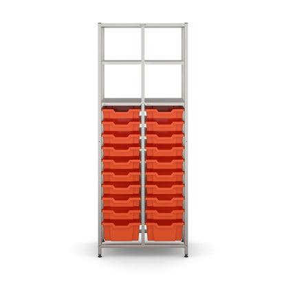 Gratnell's Science - Tall Double Frame 4 Shelves 2 Deep & 18 Shallow Trays