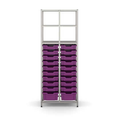 Gratnell's Science - Tall Double Frame 4 Shelves 2 Deep & 18 Shallow Trays