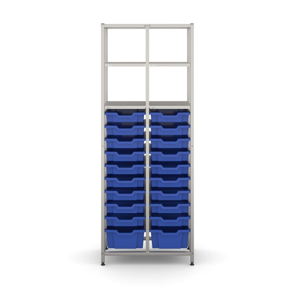 Gratnell's Science - Tall Double Frame 4 Shelves 2 Deep & 18 Shallow Trays