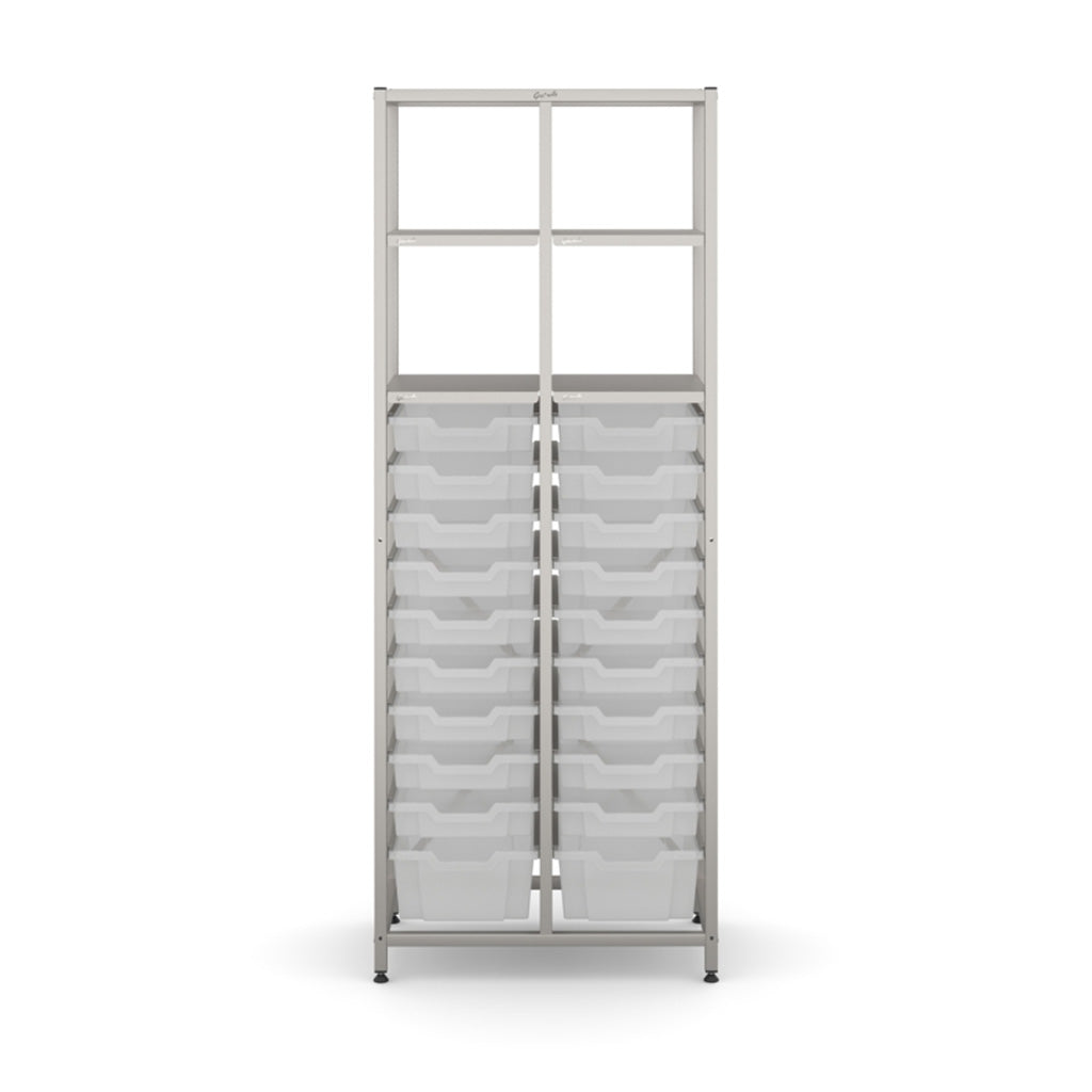 Gratnell's Science - Tall Double Frame 4 Shelves 2 Deep & 18 Shallow Trays