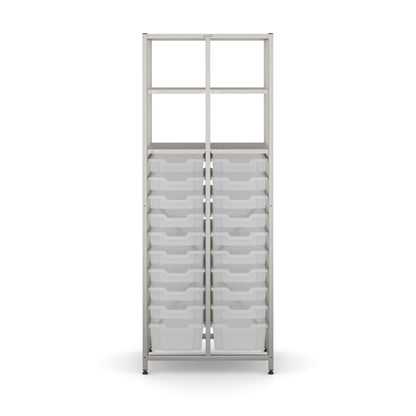 Gratnell's Science - Tall Double Frame 4 Shelves 2 Deep & 18 Shallow Trays