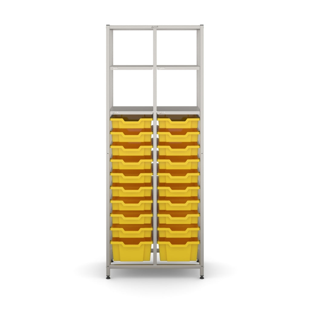Gratnell's Science - Tall Double Frame 4 Shelves 2 Deep & 18 Shallow Trays