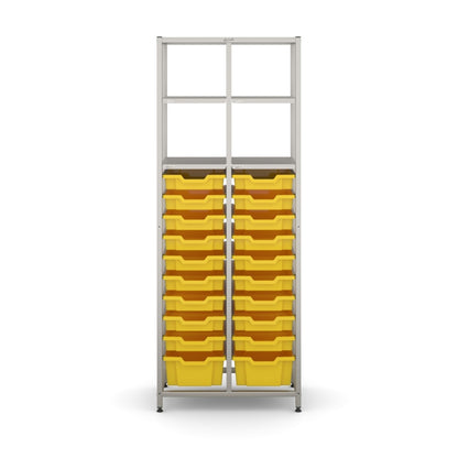 Gratnell's Science - Tall Double Frame 4 Shelves 2 Deep & 18 Shallow Trays