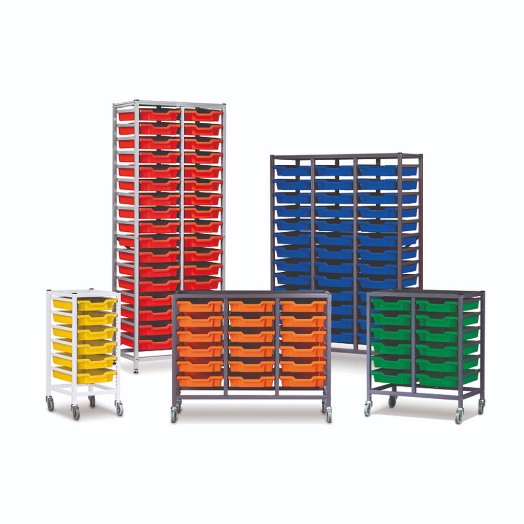 Gratnell's Science - Tall Double Frame 4 Shelves 2 Deep & 18 Shallow Trays