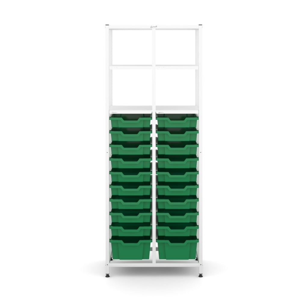 Gratnell's Science - Tall Double Frame 4 Shelves 2 Deep & 18 Shallow Trays