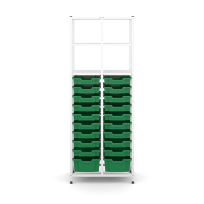 Gratnell's Science - Tall Double Frame 4 Shelves 2 Deep & 18 Shallow Trays