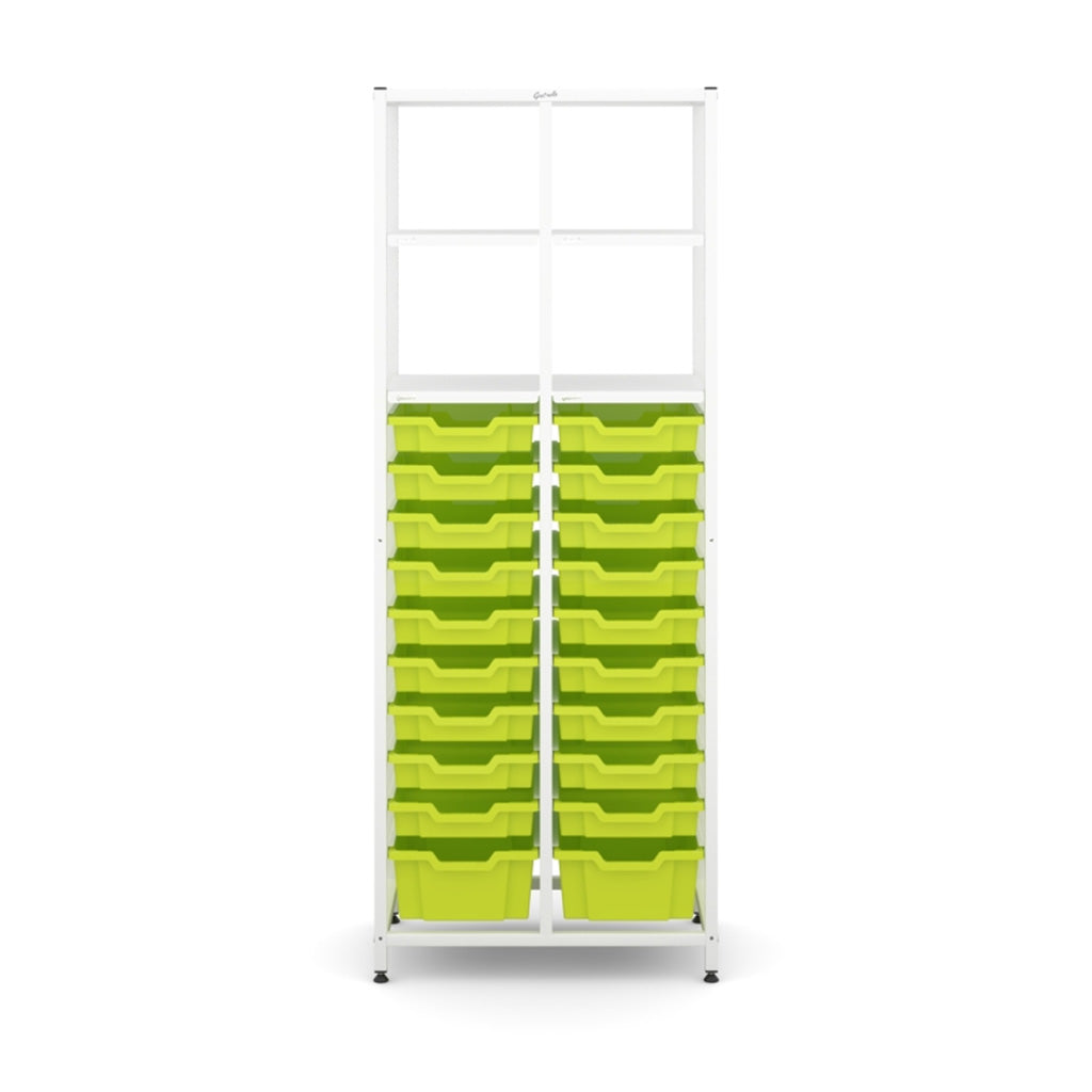 Gratnell's Science - Tall Double Frame 4 Shelves 2 Deep & 18 Shallow Trays