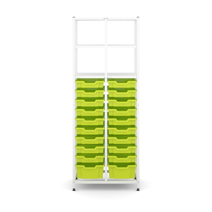 Gratnell's Science - Tall Double Frame 4 Shelves 2 Deep & 18 Shallow Trays