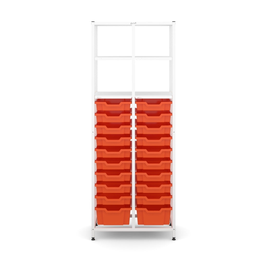 Gratnell's Science - Tall Double Frame 4 Shelves 2 Deep & 18 Shallow Trays
