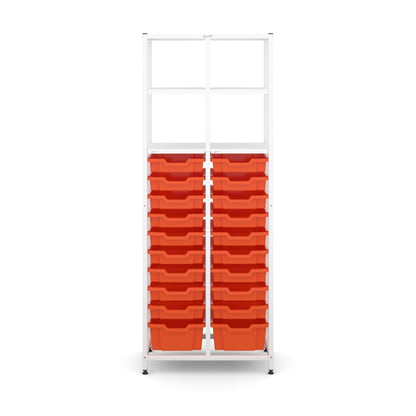 Gratnell's Science - Tall Double Frame 4 Shelves 2 Deep & 18 Shallow Trays