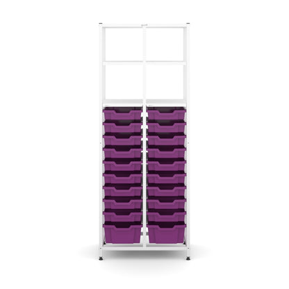 Gratnell's Science - Tall Double Frame 4 Shelves 2 Deep & 18 Shallow Trays