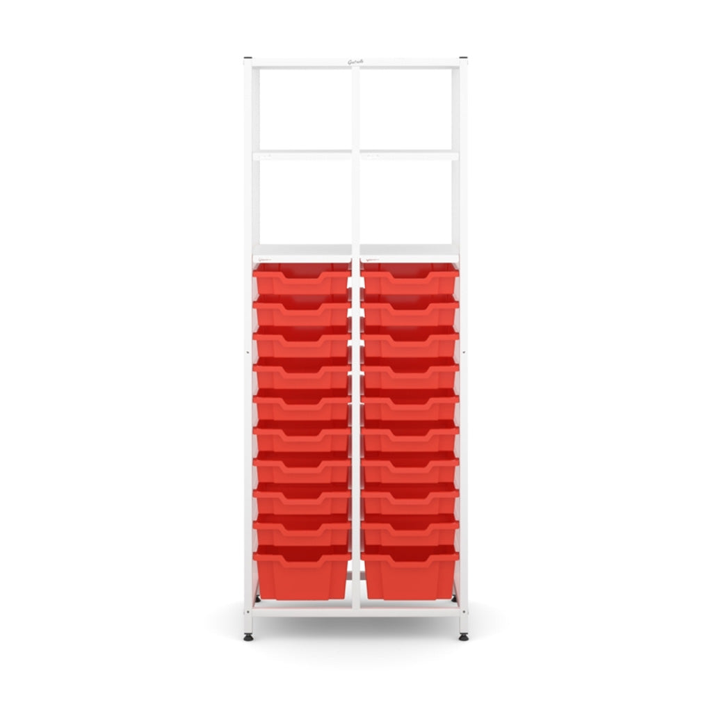 Gratnell's Science - Tall Double Frame 4 Shelves 2 Deep & 18 Shallow Trays
