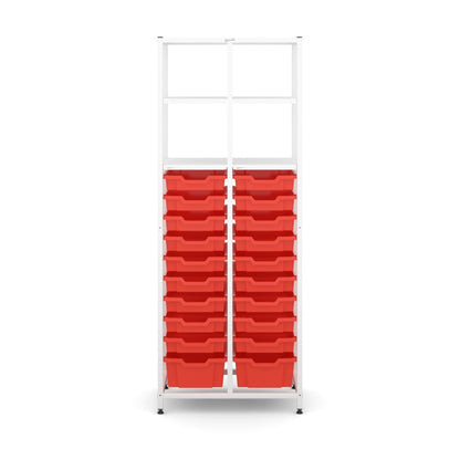 Gratnell's Science - Tall Double Frame 4 Shelves 2 Deep & 18 Shallow Trays