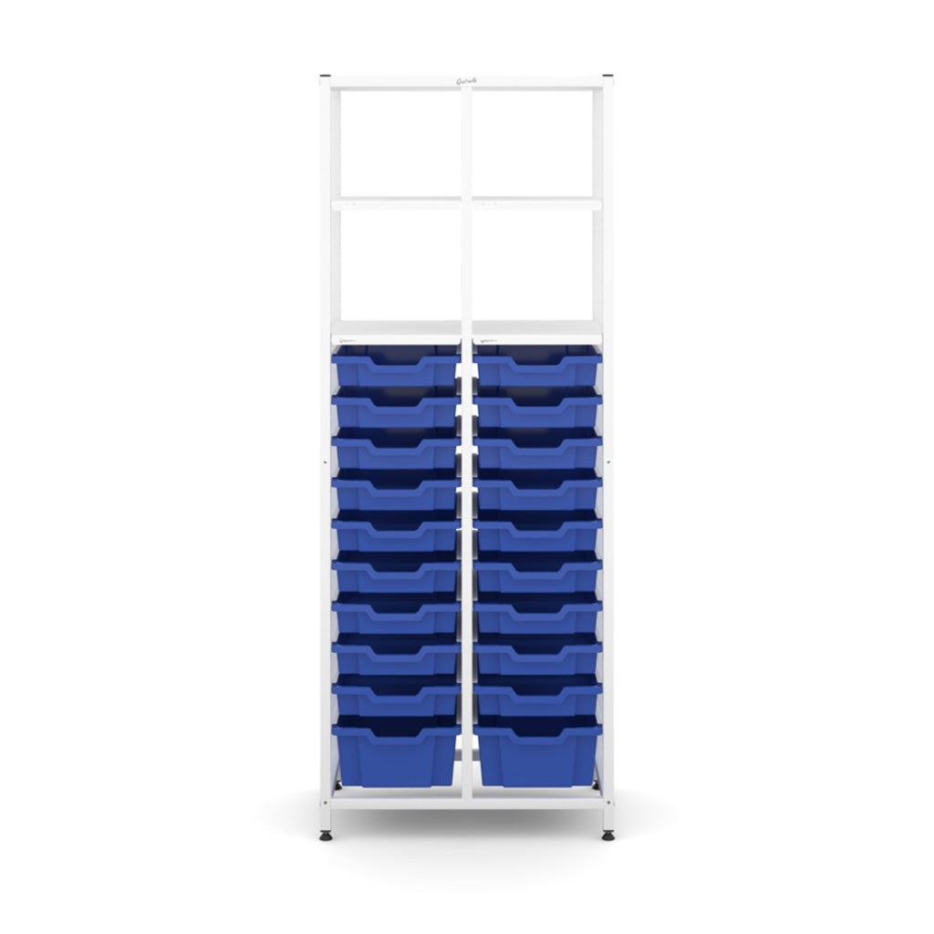 Gratnell's Science - Tall Double Frame 4 Shelves 2 Deep & 18 Shallow Trays
