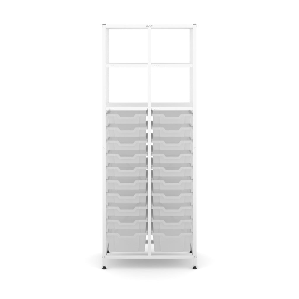 Gratnell's Science - Tall Double Frame 4 Shelves 2 Deep & 18 Shallow Trays