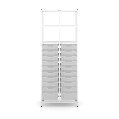 Gratnell's Science - Tall Double Frame 4 Shelves 2 Deep & 18 Shallow Trays