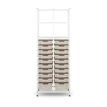 Gratnell's Science - Tall Double Frame 4 Shelves 2 Deep & 18 Shallow Trays