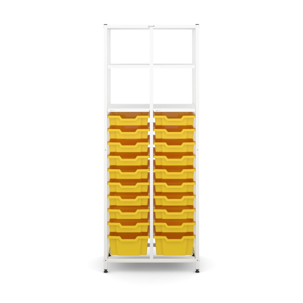 Gratnell's Science - Tall Double Frame 4 Shelves 2 Deep & 18 Shallow Trays