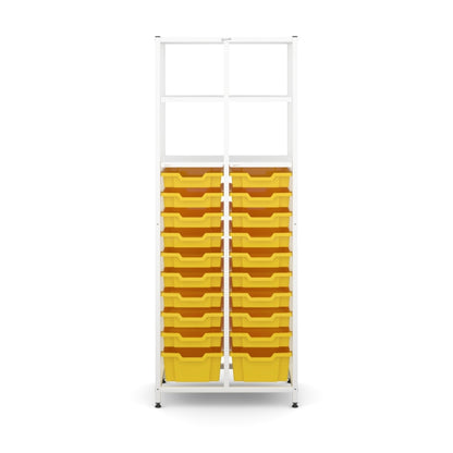 Gratnell's Science - Tall Double Frame 4 Shelves 2 Deep & 18 Shallow Trays