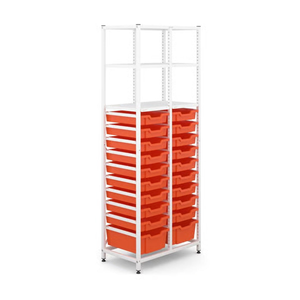Gratnell's Science - Tall Double Frame 4 Shelves 2 Deep & 18 Shallow Trays