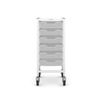 Gratnells Science Bench Single Trolley White with Translucent Trays