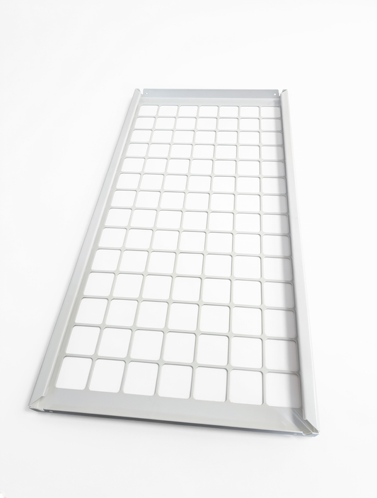 Ironstor Perforated Shelf for Profile Shelving, BS EN 12845 open shelf design
