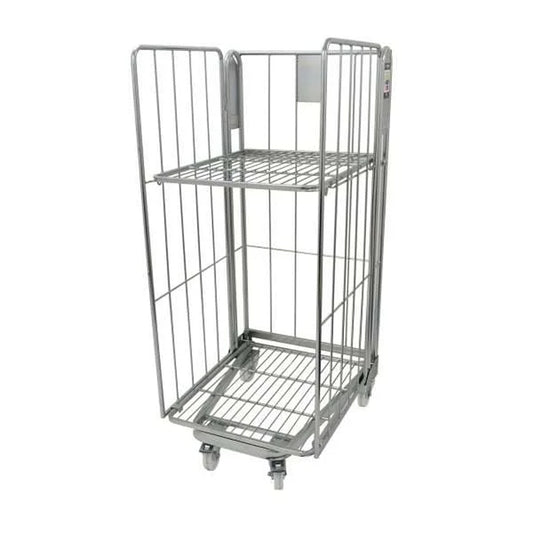 Nestable Roll Cage – 3 Sided with Rod Infill with shelf